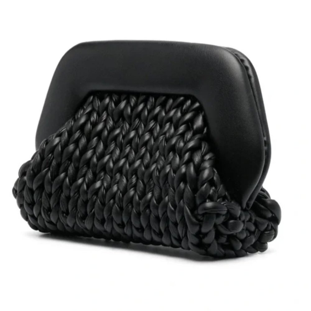 MUST GO / OBO: NWT Themoire Clutch + Crossbody Strap Gea Knitted Vegan Leather